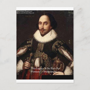 Shakespeare "Ehrlichkeit Erbe" Zitate Geschenke &  Postkarte