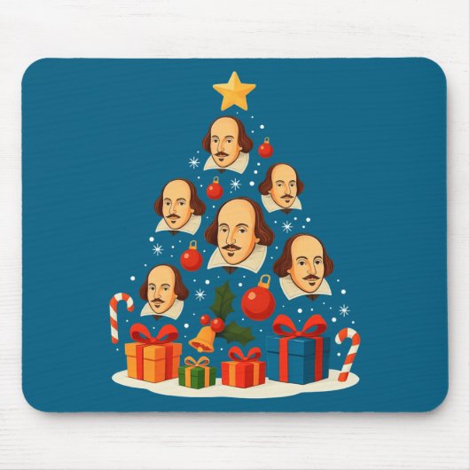 Shakespeare English Literature Christmas Tree Xmas Mousepad (Vorne)