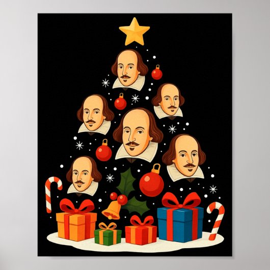 Shakespeare English Literature Christmas Tree Xmas Poster (Vorne)