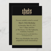 Shakespeare - es ist ein elisabethanisches Ding Einladung (Vorne/Hinten)