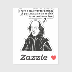 Shakespeare Funny Zitat Aufkleber