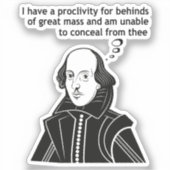 Shakespeare Funny Zitat Aufkleber (Vorderseite)