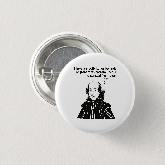 Shakespeare Funny Zitat Button (Vorne & Hinten)
