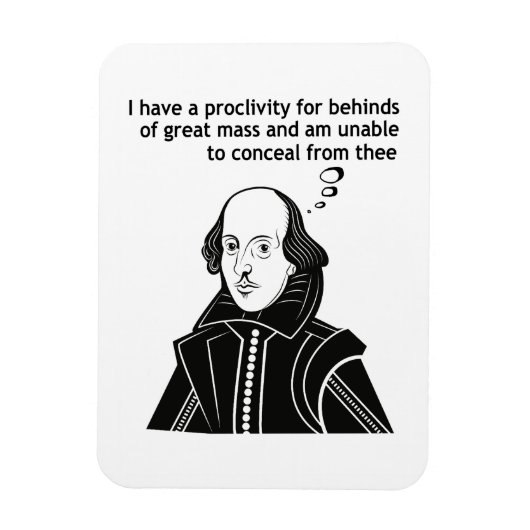 Shakespeare Funny Zitat Magnet (Vertikal)