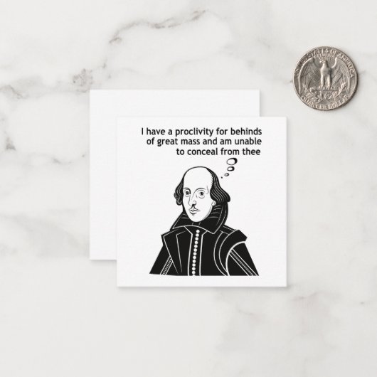 Shakespeare Funny Zitat Mitteilungskarte (Vorderseite/Rückseite Beispiel)