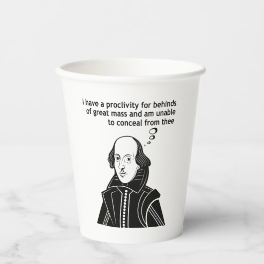 Shakespeare Funny Zitat Pappbecher (Vorderseite)