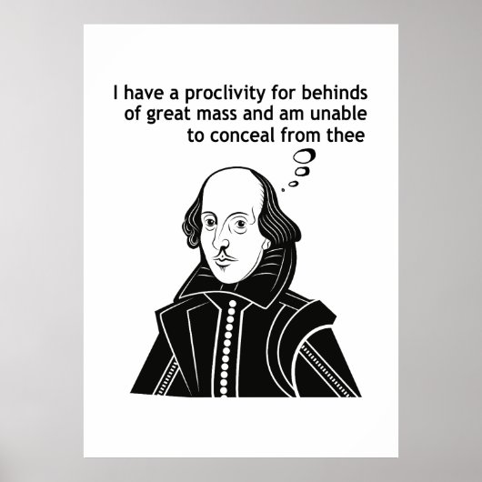 Shakespeare Funny Zitat Poster (Vorne)
