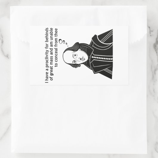 Shakespeare Funny Zitat Rechteckiger Aufkleber (Tasche)