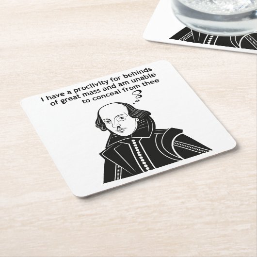 Shakespeare Funny Zitat Rechteckiger Pappuntersetzer (angewinkelt)