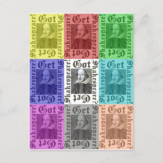 Shakespeare got? Get Shakespeare Postkarte (Vorderseite)
