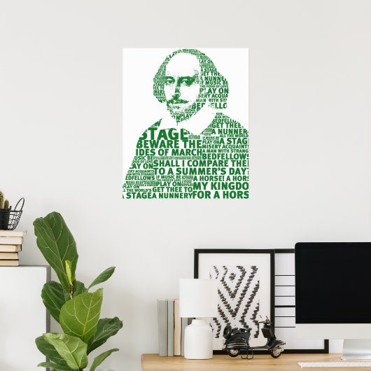 Shakespeare grüne Textgestaltung Poster (Heimbüro)
