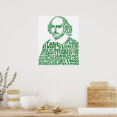 Shakespeare grüne Textgestaltung Poster (Küche)