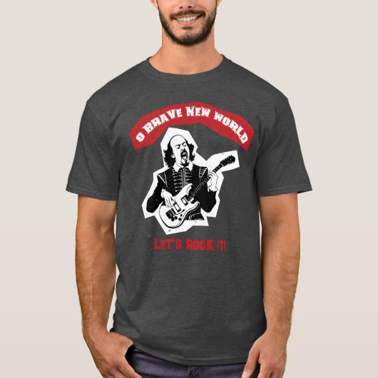 Shakespeare Guitar Rock Quote retro T-Shirt (Vorderseite)