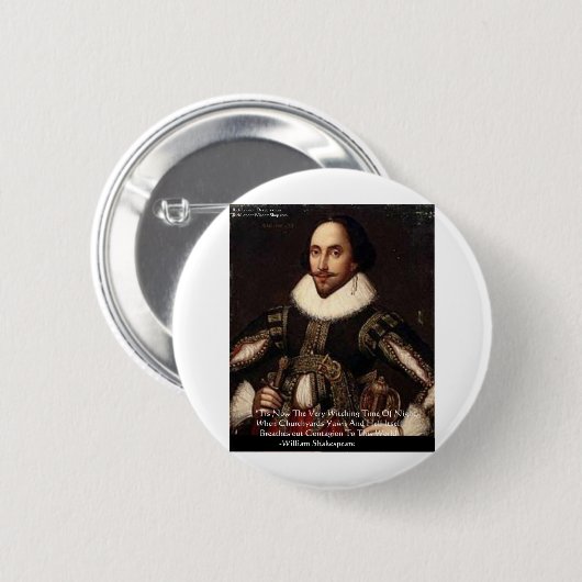 Shakespeare Halloween "Hölle-Ansteckung" Zitatgesc Button (Vorne & Hinten)