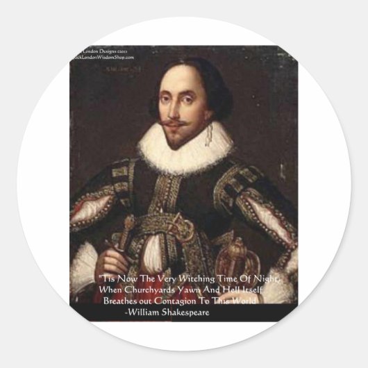 Shakespeare Halloween "Hölle-Ansteckung" Zitatgesc Runder Aufkleber (Vorderseite)