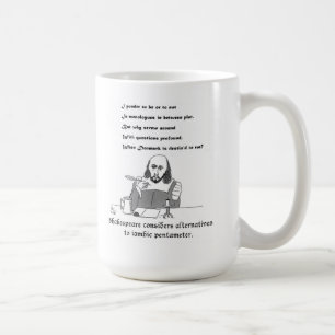 Shakespeare hält den Kalkstein für Kaffeetasse