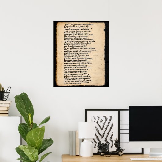 Shakespeare Hamlet als soliloques Poster (Heimbüro)