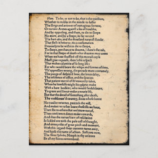 Shakespeare Hamlet Monolog Postkarte