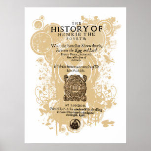 Shakespeare Henry IV Teil I Quarto Front Piece Poster