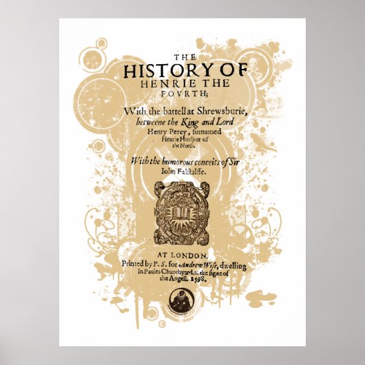 Shakespeare Henry IV Teil I Quarto Front Piece Poster (Vorne)
