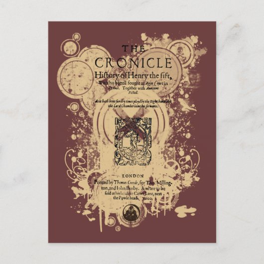 Shakespeare Henry / Quarto Front Piece Postkarte (Vorderseite)