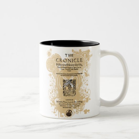 Shakespeare Henry V Quarto-vorderes Stück Zweifarbige Tasse (Rechts)