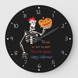 Shakespeare in Halloween Large Clock Große Wanduhr