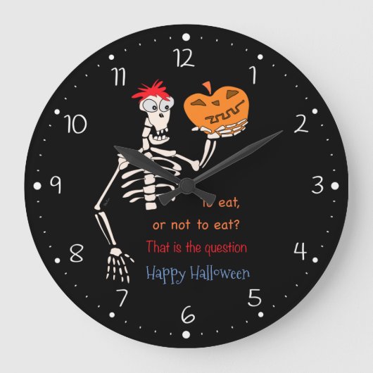 Shakespeare in Halloween Large Clock Große Wanduhr (Vorderseite)