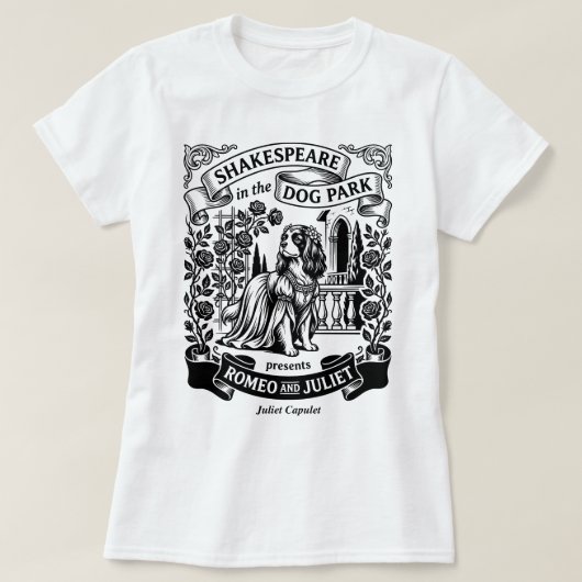 Shakespeare in the Dog Park - Juliet - Cavalier T-Shirt (Design vorne)