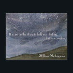 Shakespeare Inspiration Zitat Postkarte<br><div class="desc">Shakespeare Zitat gegen Wasserfarbenbild.</div>