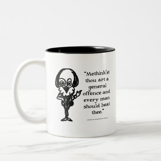 Shakespeare Insults Alls Well Zweifarbige Tasse (Links)