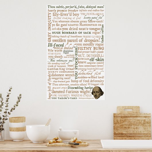 Shakespeare Insultsammlung Poster (Küche)