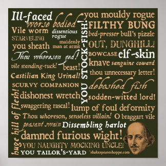Shakespeare Insultsammlung Poster