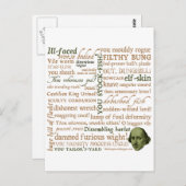 Shakespeare Insultsammlung Postkarte (Vorne/Hinten)