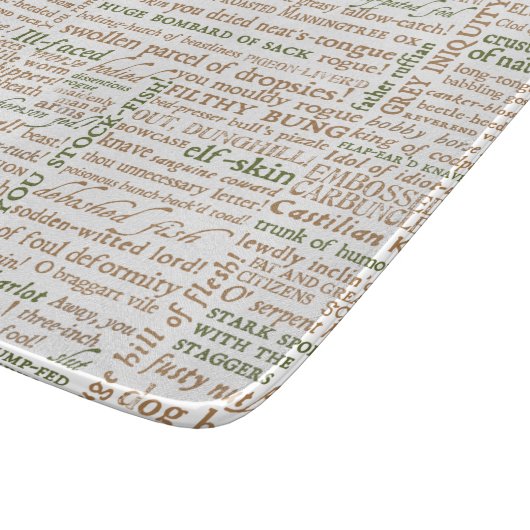 Shakespeare Insultsammlung Schneidebrett (Ecke)