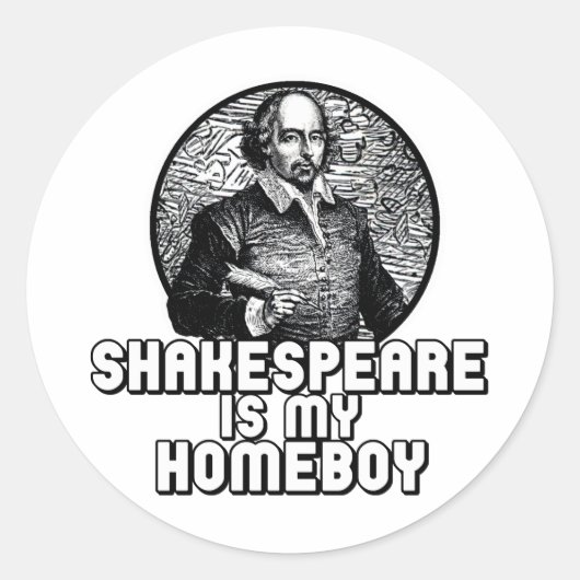 Shakespeare ist mein Hausbock Runder Aufkleber (Vorderseite)