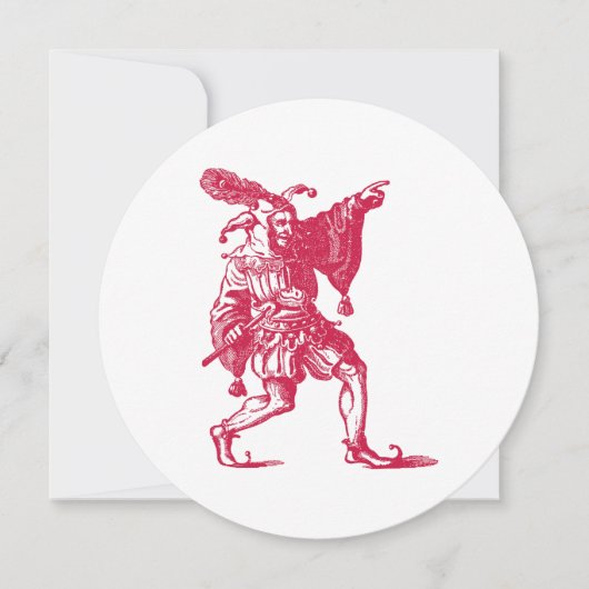 Shakespeare Jester Einladung (Vorderseite)