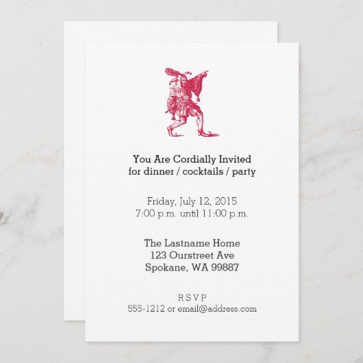 Shakespeare Jester Einladung (Vorne/Hinten)