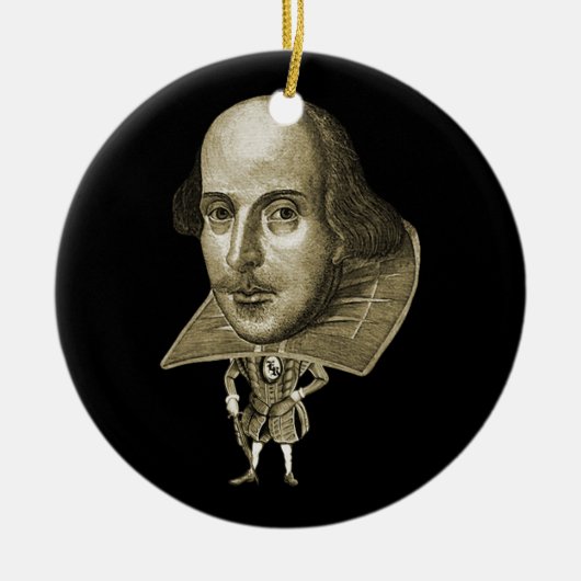 Shakespeare-Karikatur Keramikornament (Vorne)