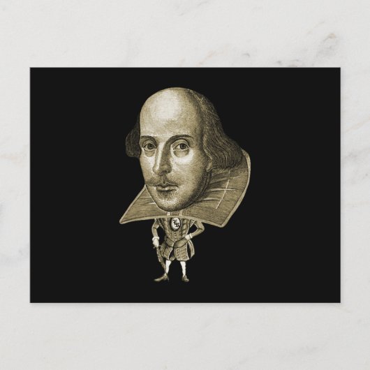 Shakespeare Karikatur Postkarte (Vorderseite)