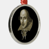 Shakespeare-Karikatur Silbernes Ornament (Rechts)