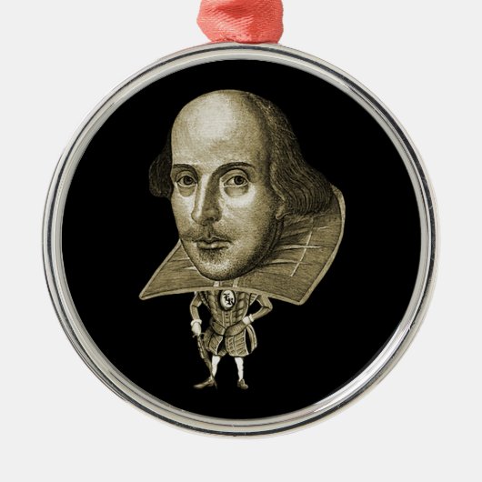 Shakespeare-Karikatur Silbernes Ornament (Vorne)