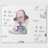 Shakespeare-Karikatur und Zitat zum Tempest Geschenkpapier (Flach)