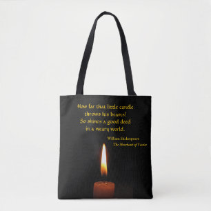 Shakespeare-Kerzen-Flammen-Zitat-Taschen-Tasche Tasche
