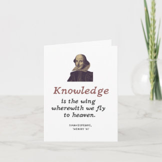 Shakespeare Knowledge Quote Niedlicher Abschluss Karte