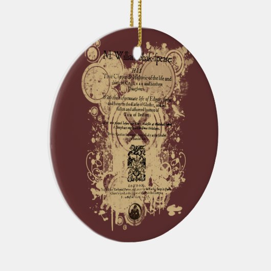 Shakespeare-König Lear Quarto Front Piece Keramik Ornament (Rechts)