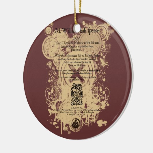 Shakespeare-König Lear Quarto Front Piece Keramik Ornament (Links)