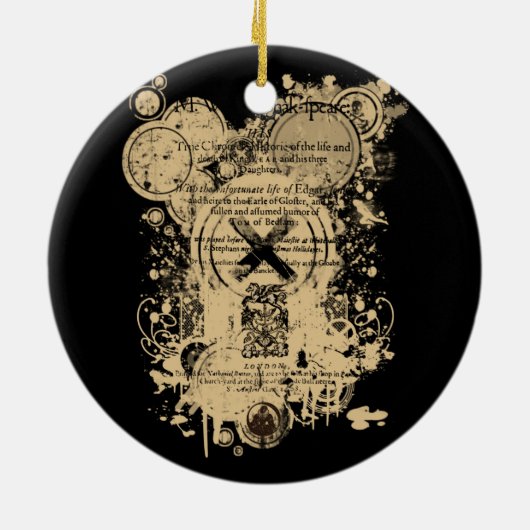 Shakespeare-König Lear Quarto Front Piece Keramik Ornament (Hinten)