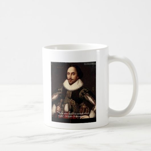 Shakespeare "Liebe/Might" Preisgeschenke & Karten Kaffeetasse (Rechts)