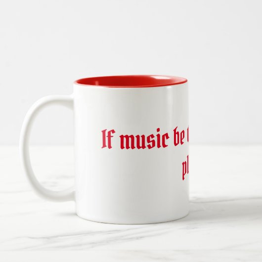 Shakespeare Liebe und Musikangebot Zweifarbige Tasse (Links)